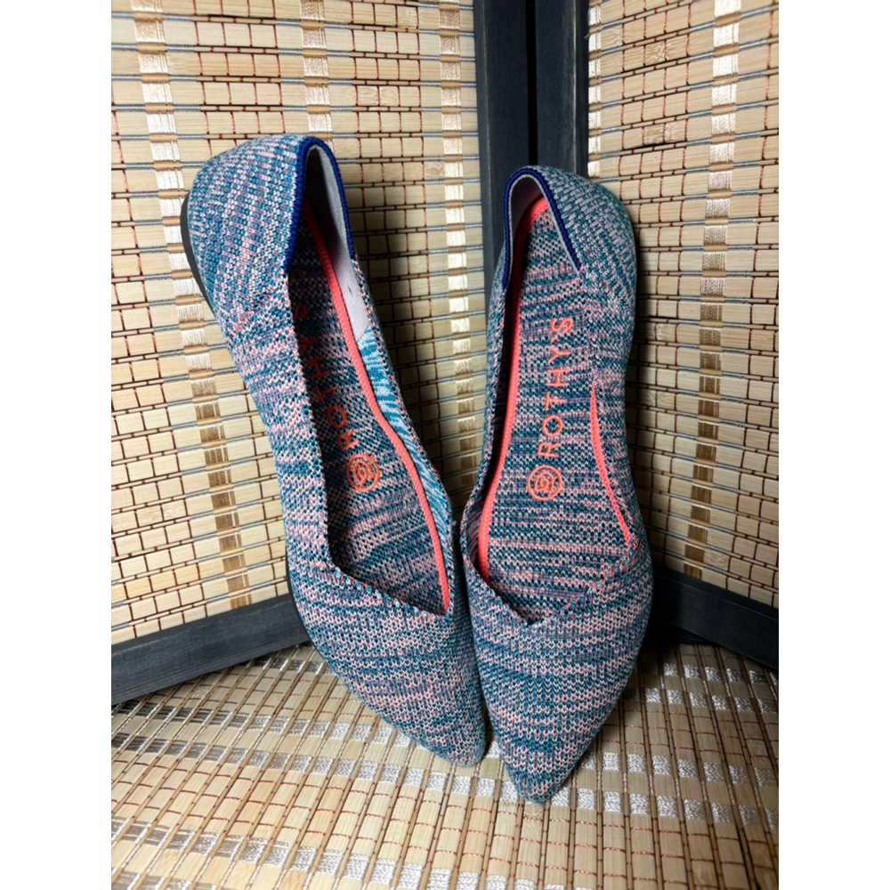 Women's Rothy's The Point in Teal & Pink Tweed